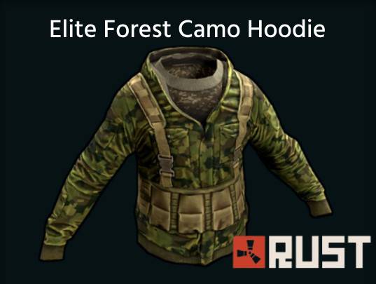 elite forest camo hoodie rust skin