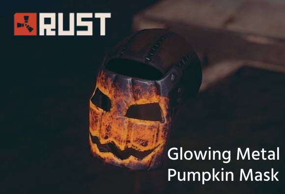 glowing metal pumpkin mask rust skin