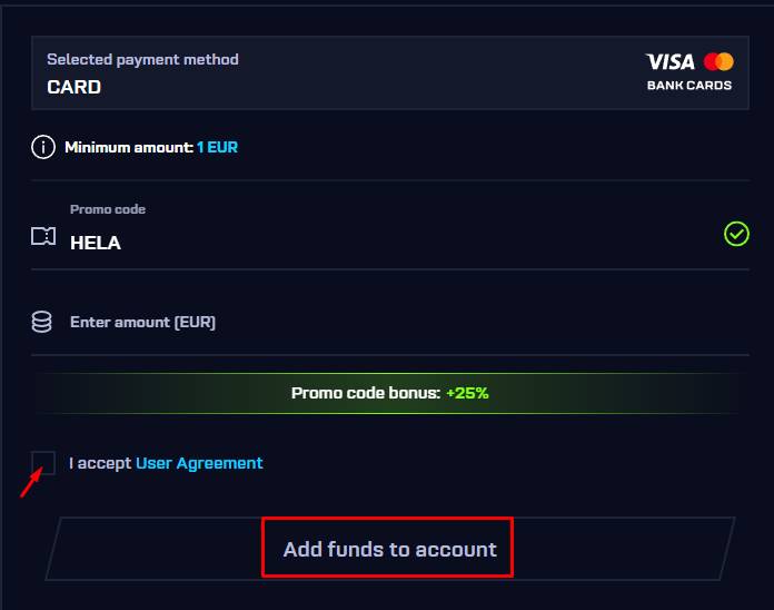 Accept the “User Agreement”
