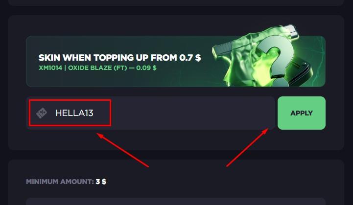 enter promo code