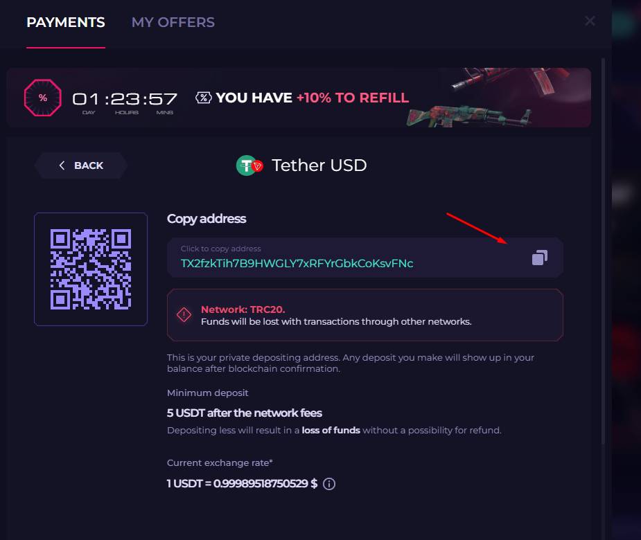 crypto USDT transaction