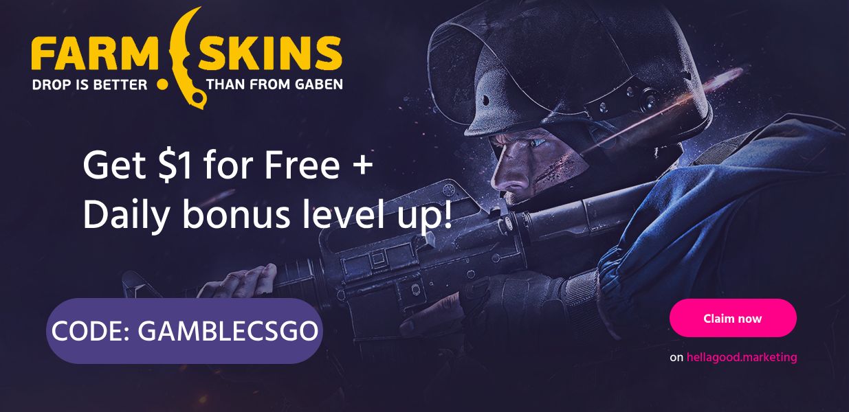 Farmskins Promo Codes: Get $1 For Free + 2 Free Cases with Code – “gamblecsgo”