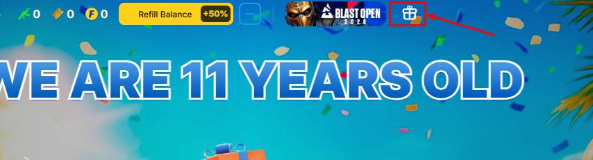 tap on the present icon