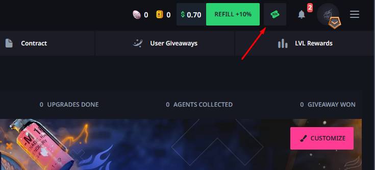 Click on the Promo Code Button