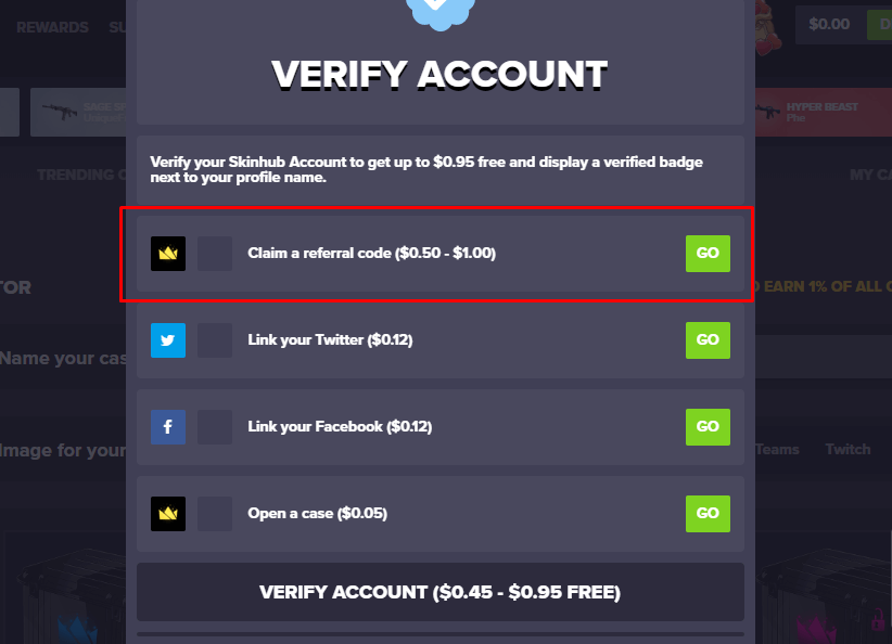 skinhub verify account