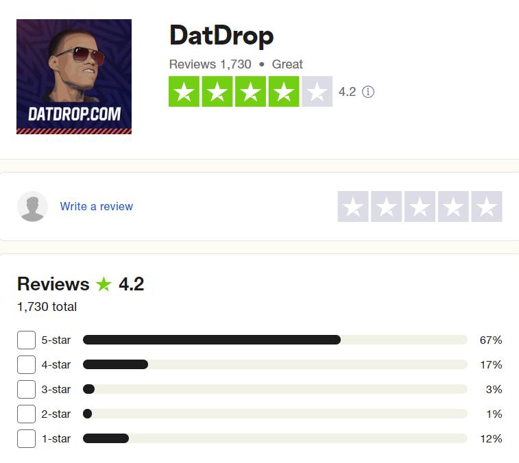datdrop trustpilot reviews