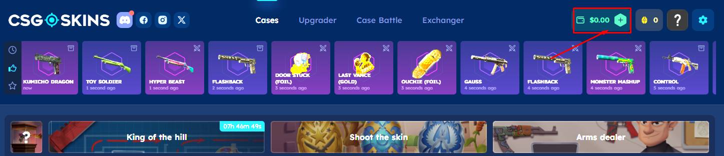 Open the “Wallet”