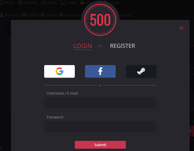 csgo500 đăng nhập