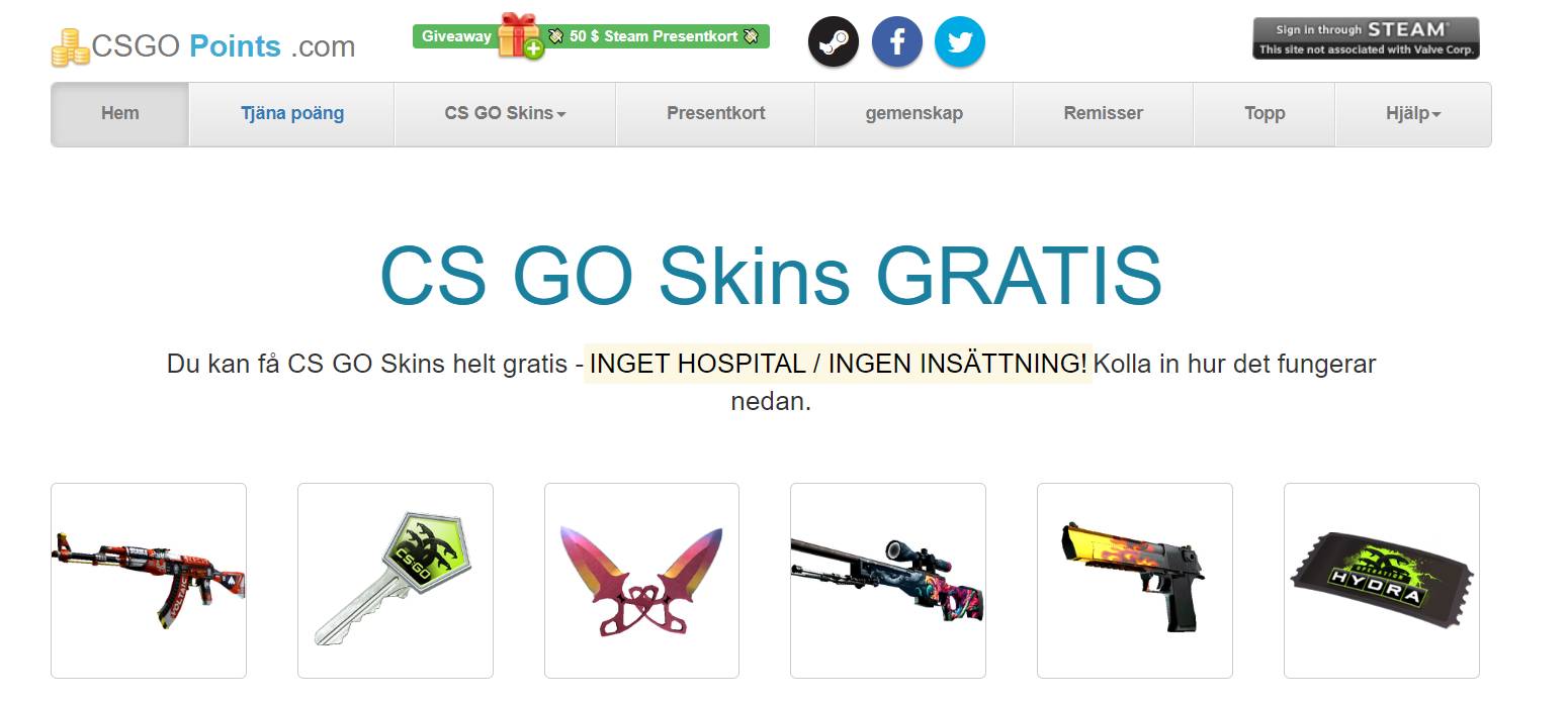 csgopoints gratis csgo skins webbplats