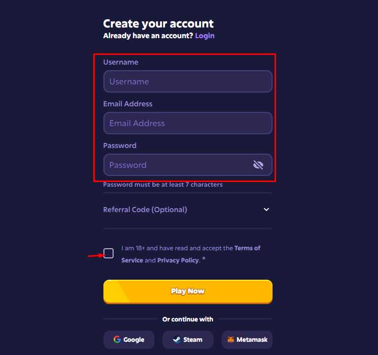 Fill out the registration form
