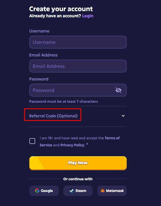 Click on the “Referral Code