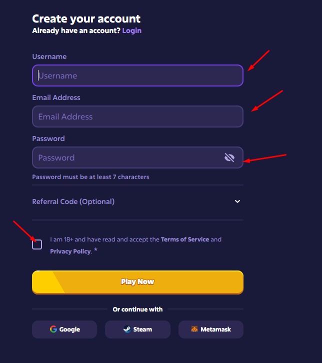 Register on roobet