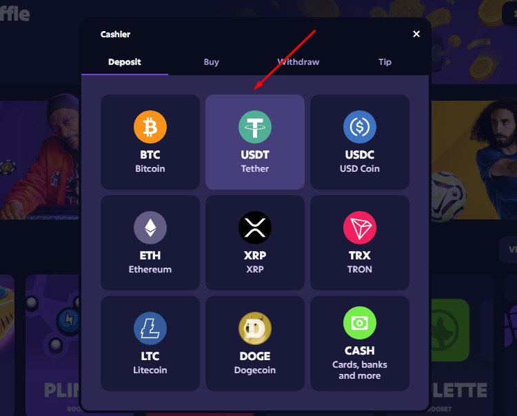 Deposit with Crypto