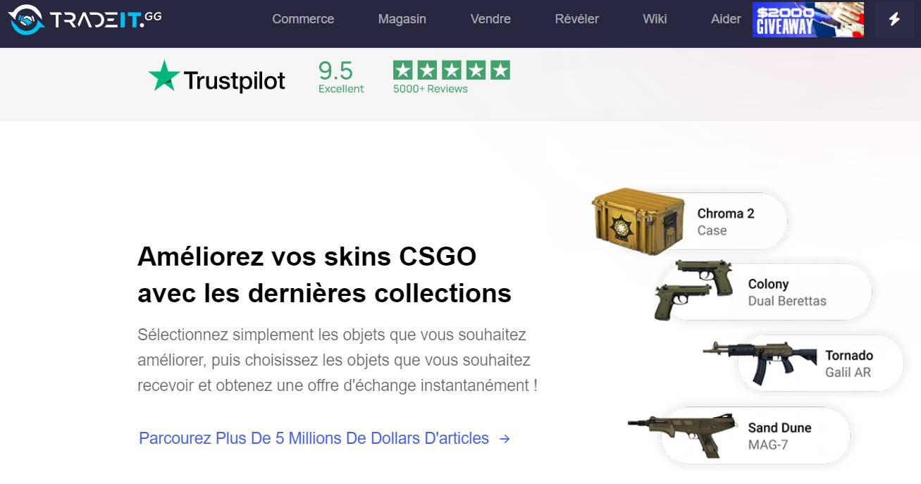 tradeitgg acheter csgo skins site
