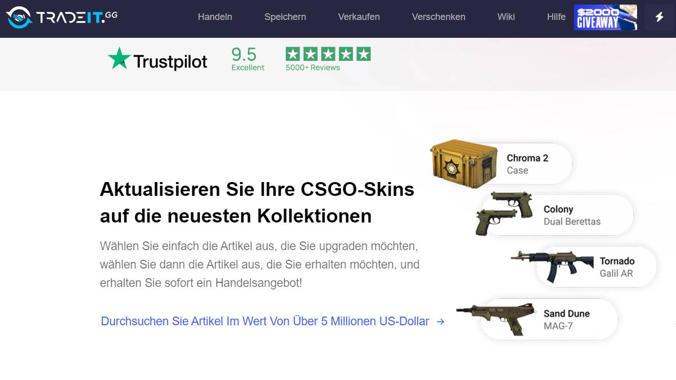 tradeitgg kaufen csgo skins website