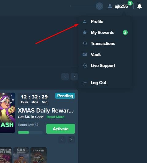 click on your profile