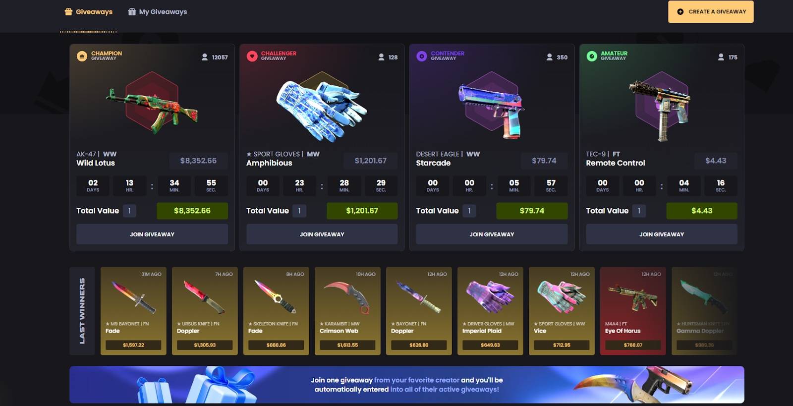 Giveaways and Events