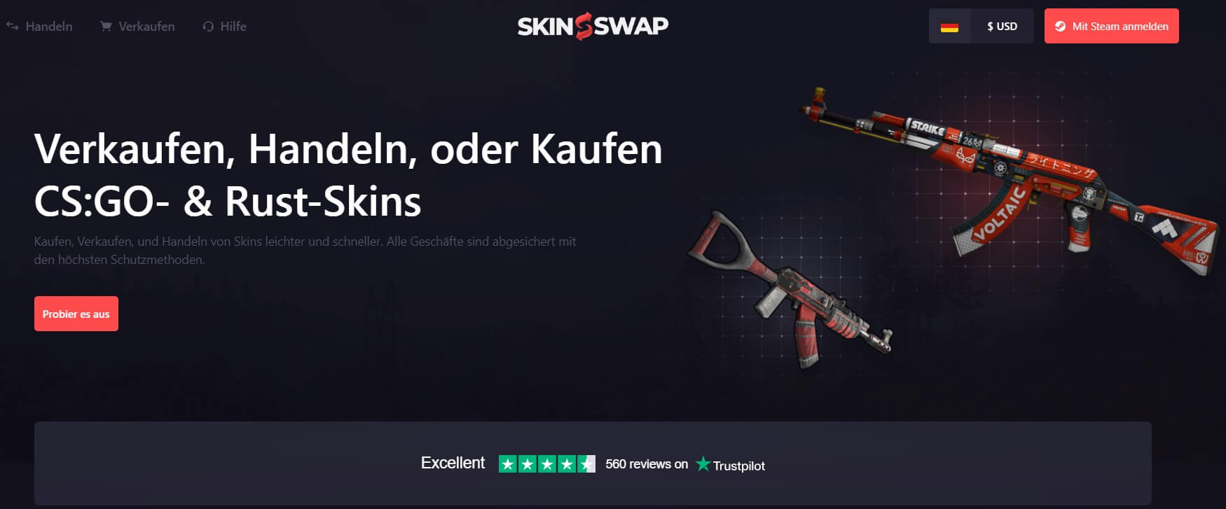 skinswap website zum verkauf von skins