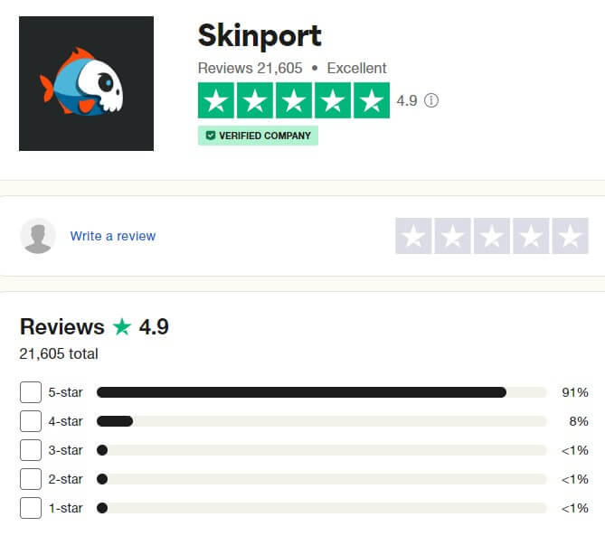 skinport trustpilot rating