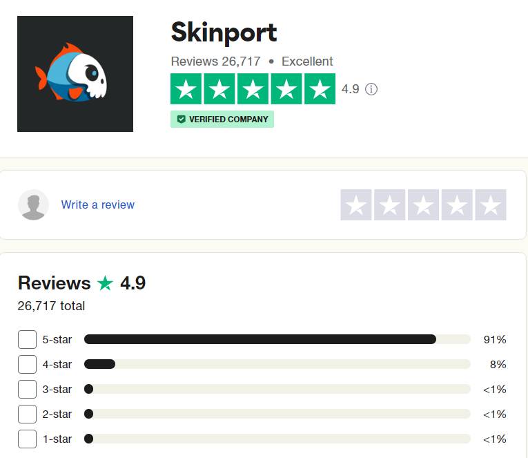 skinport trustpilot review