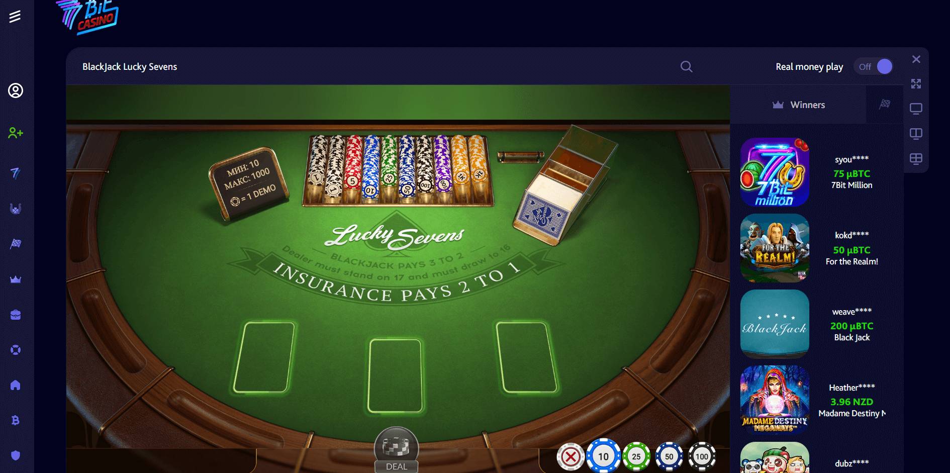 crypto online blackjack casino