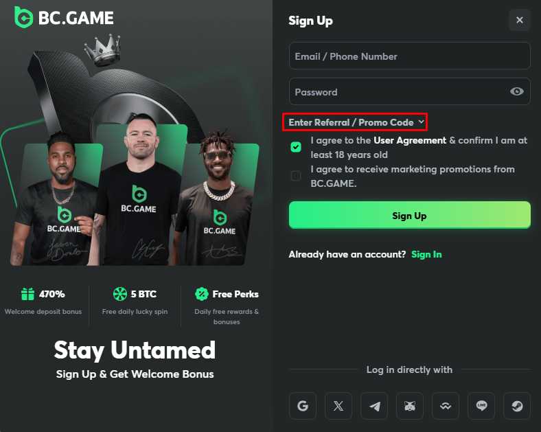 Click on the text “Enter Promo Code”