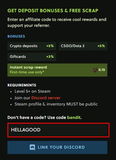 enter the code “HELLAGOOD”