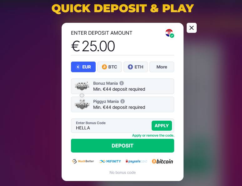 Make a first deposit