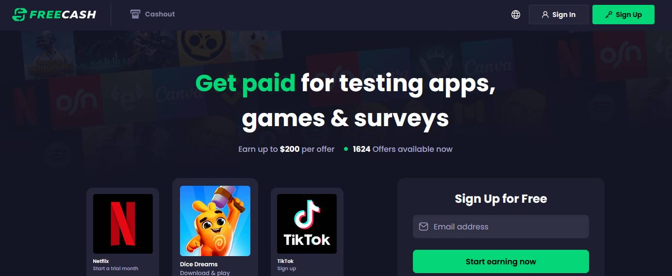 Freecash.com website