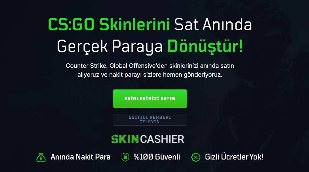 skincashier cs2 skinleri promosyon kodu ile sat