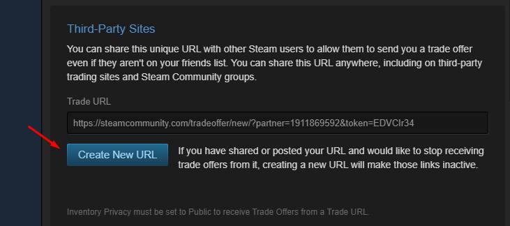 click on the ‘’Create New URL’’