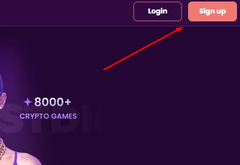 Go to TrustDice and click the sign-up