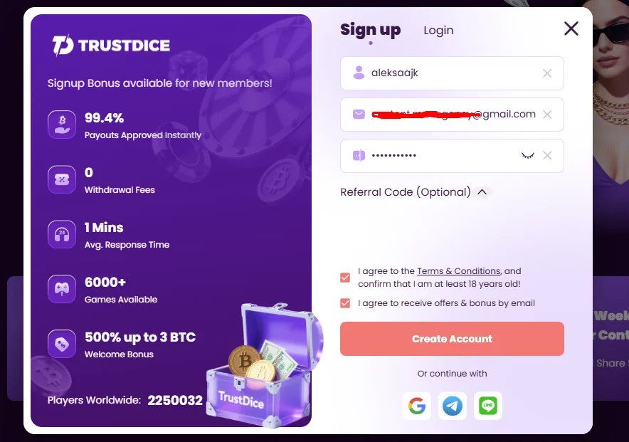 Create your account