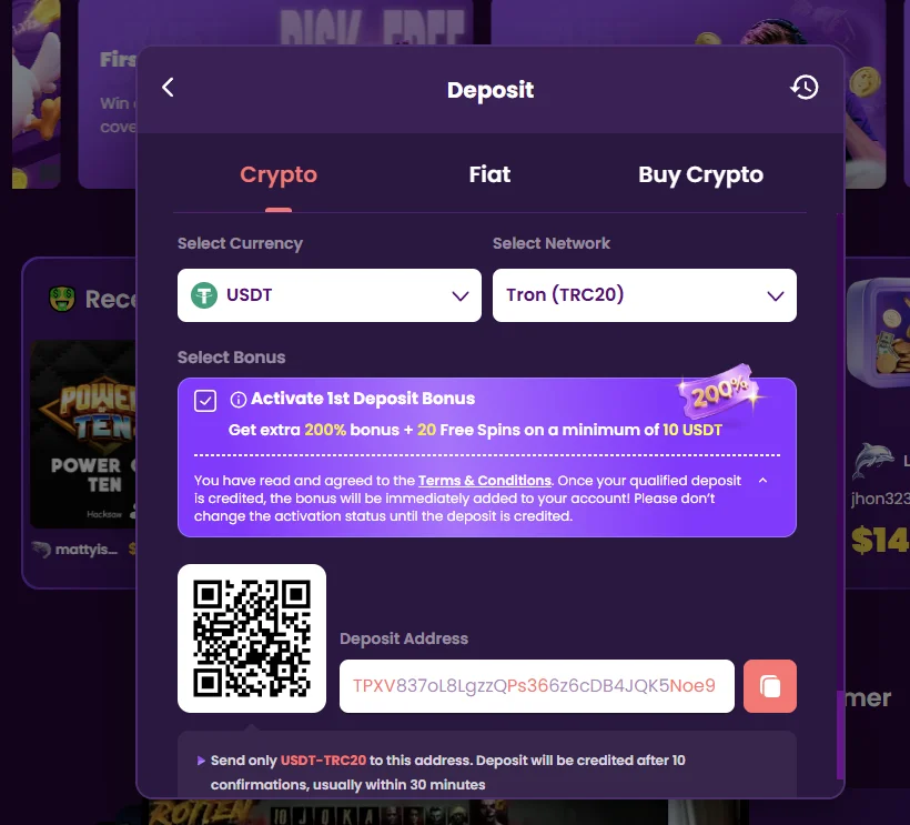 Make your first deposit