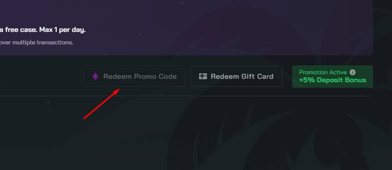 Find “Redeem Promo Code”