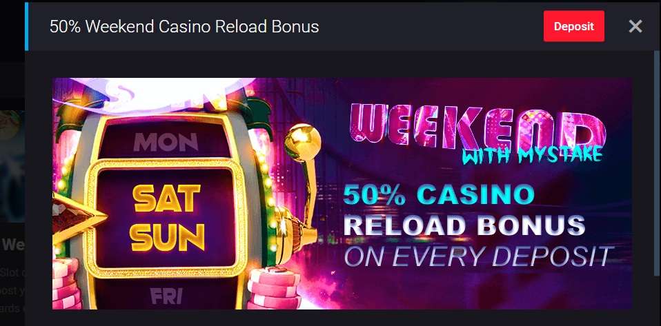 Weekend Casino Reload Bonus