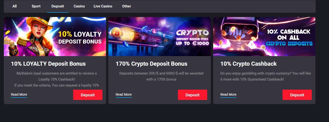 Crypto Offers at MyStake