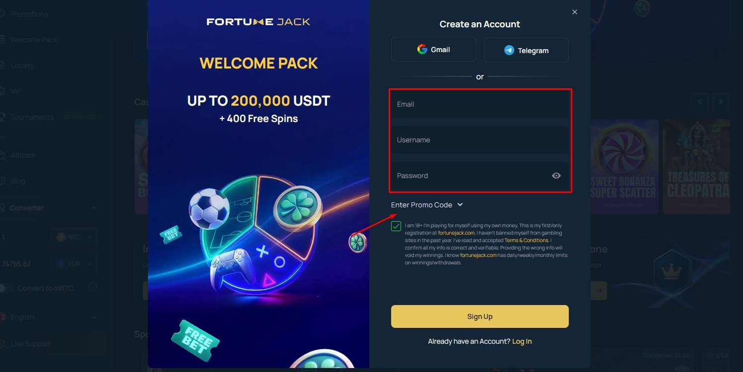 click on the “Enter Promo Code” text