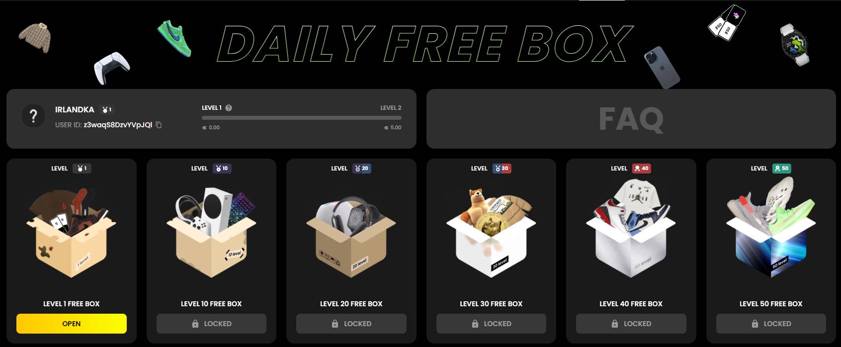 hypeloot free daily box