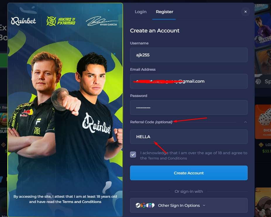 Enter the Promo Code