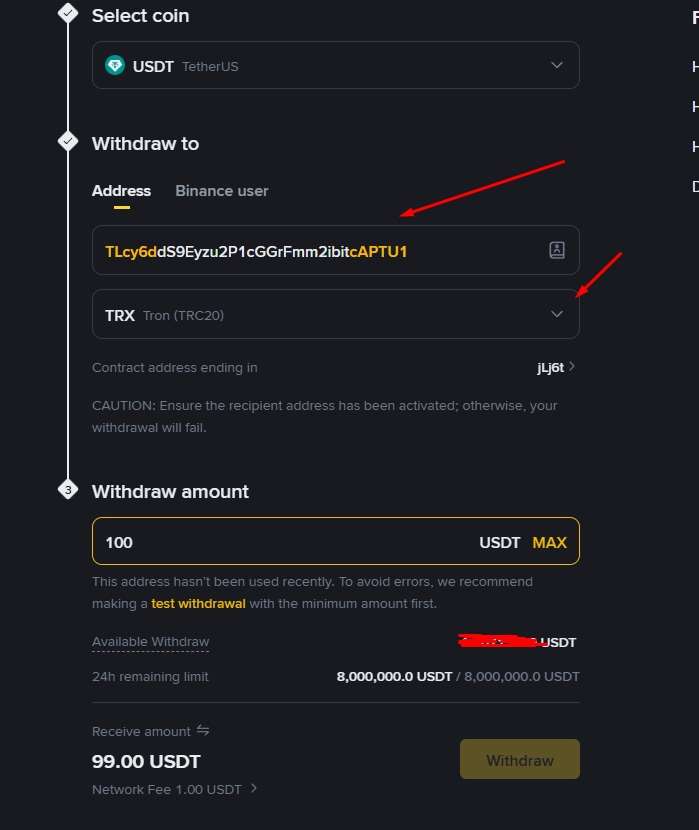 send funds from your wallet