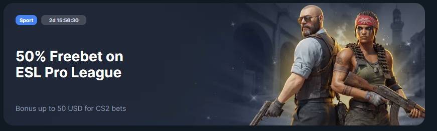 ESL Pro League 50% Freebet