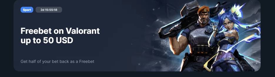Valorant 50% Freebet