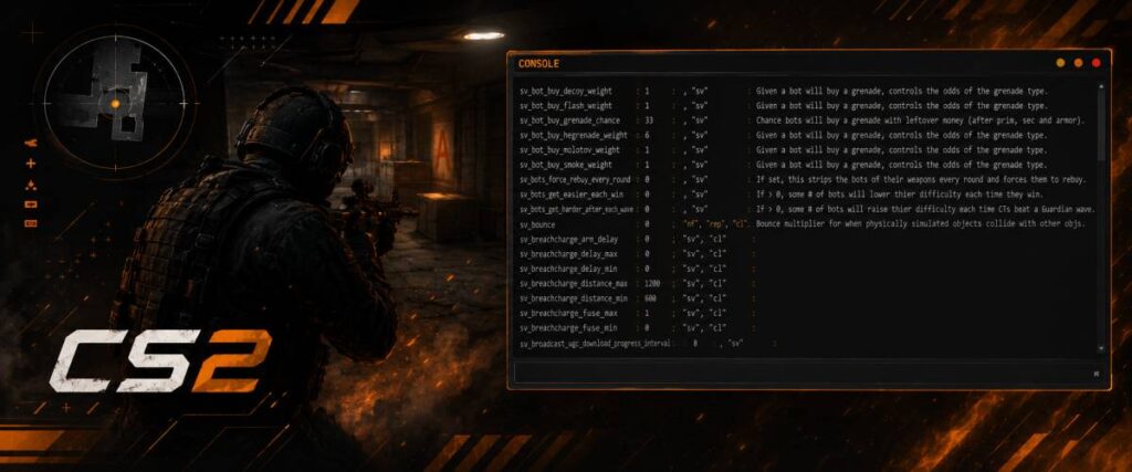Best CS2 Console Commands & Settings for FPS and Practice