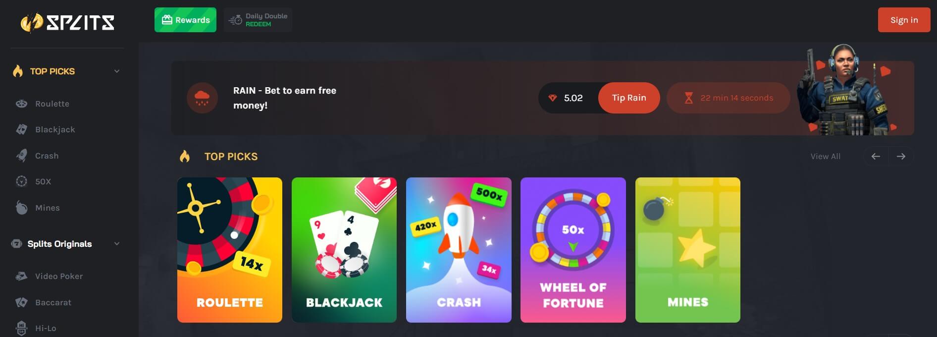 splits casino