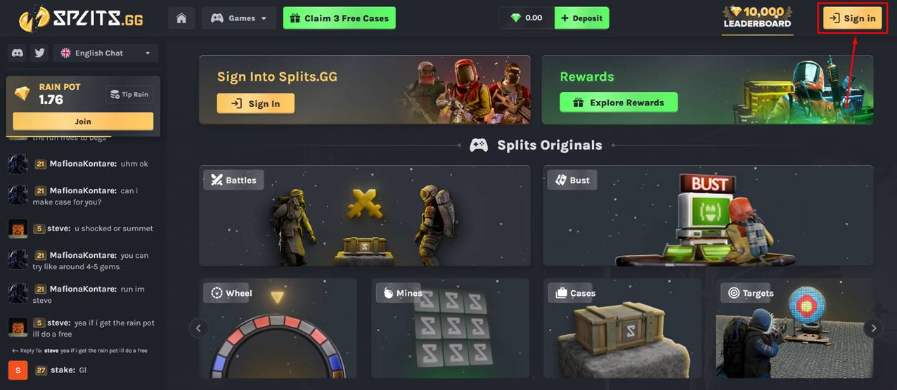 Click the “Sign in” button