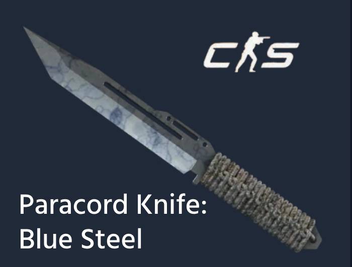 paracord knife blue steel skins