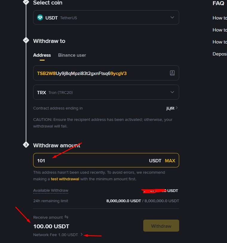 Send the deposit from your crypto wallet