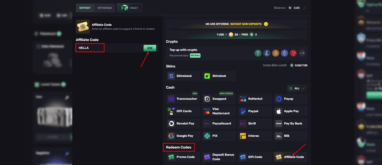 enter the code “HELLA”