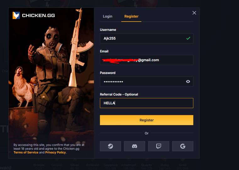 Fill in the details for registration